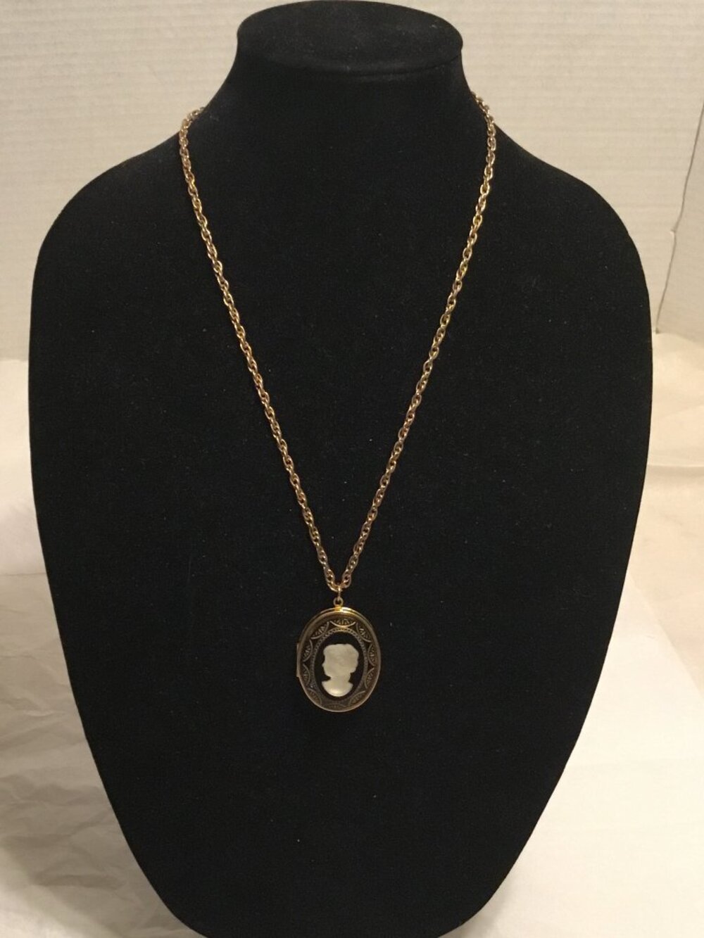 Gorgeous old antique necklace with cameo locket